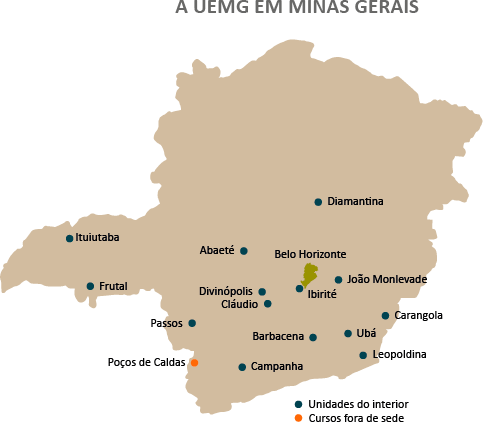 Mapa das Unidades da UEMG